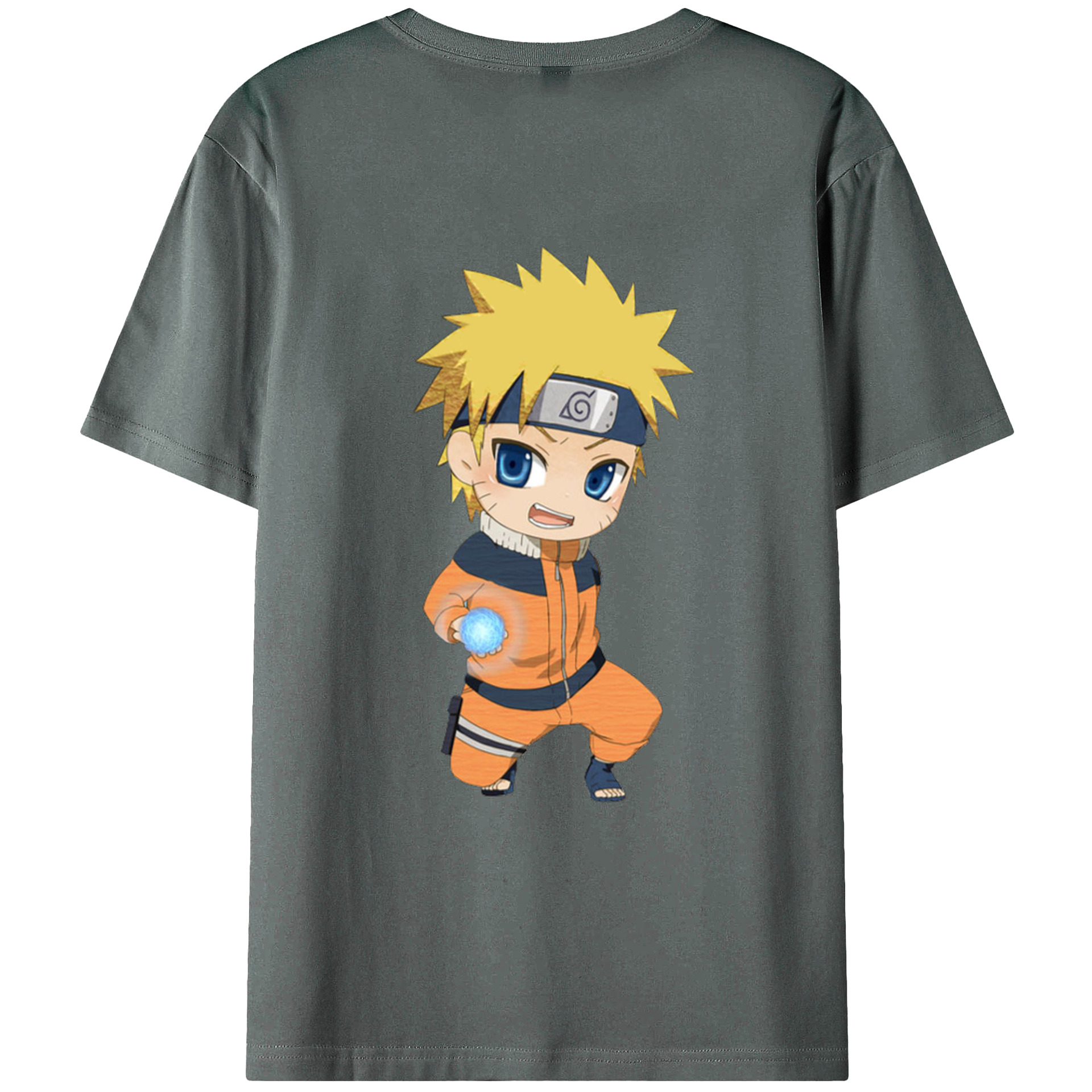 （画像用） NARUTO -ナルト- うずまき ナルト Uzumaki Naruto 綿100％ メンズ半袖Tシャツ（バックプリント） 通気性
